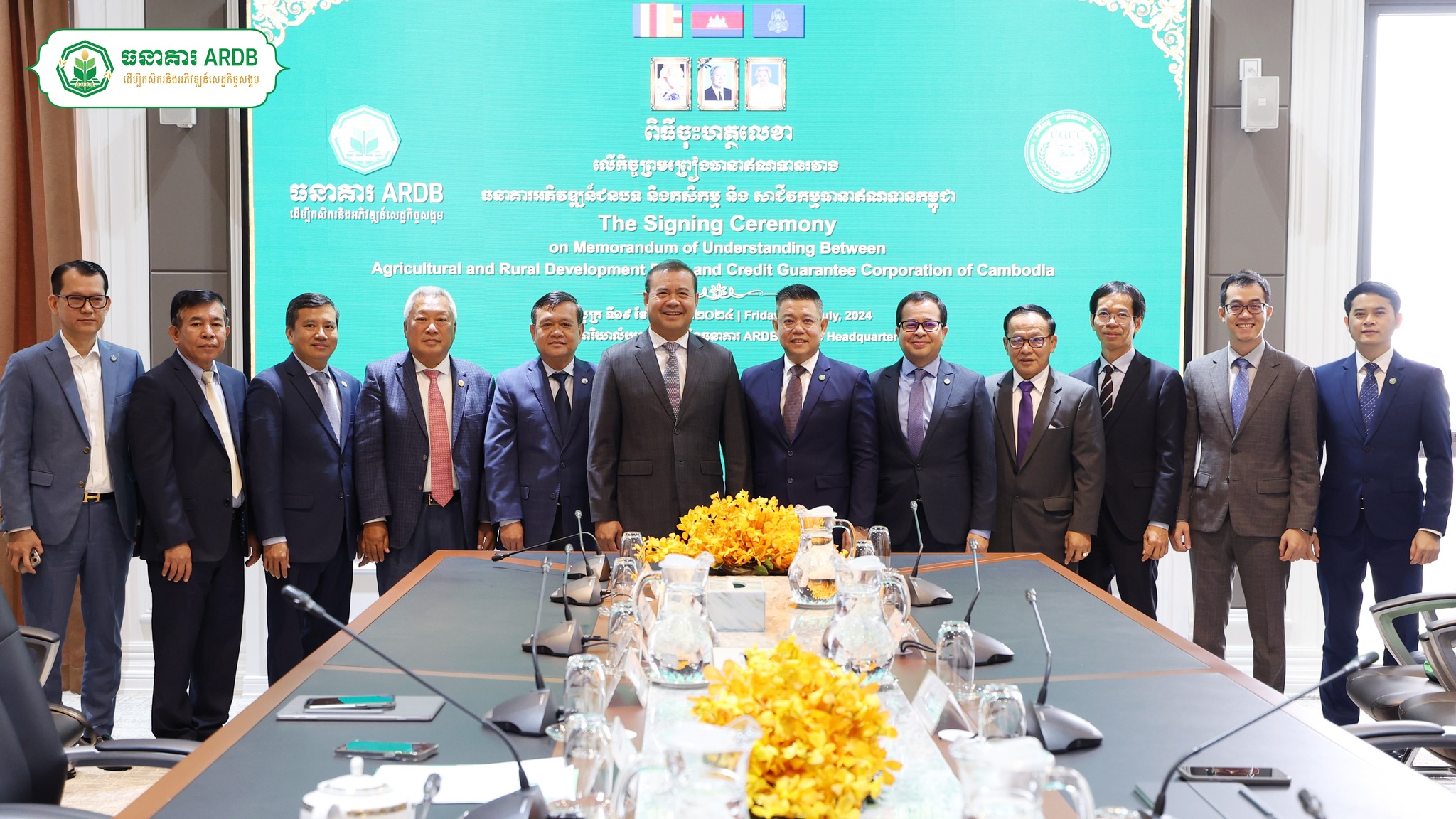 Agriculture and Rural Development Bank (ARDB) held the signing ceremony on the Memorandum Of Understanding with the Credit Guarantee Corporation of Cambodia (CGCC)